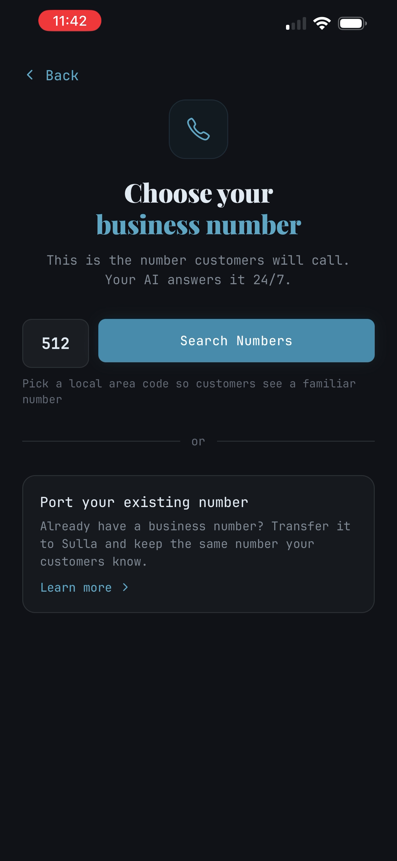 Choose your business number